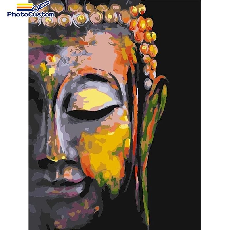 PhotoCustom 5d Diamond Painting Full Square/Round Drill Diamond Embroidery Figure Of The Buddha Diamond Mosaic Picture_voghion.com