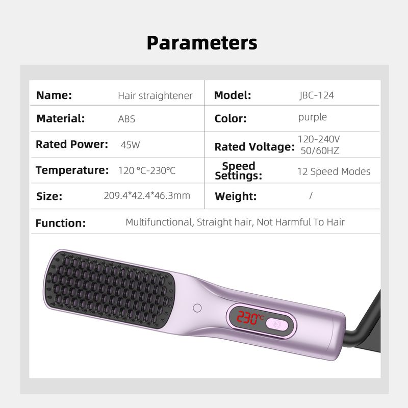 Nouveau peigne lissant multifonctionnel pour cheveux bouclés et raides, appareil ménager à ions négatifs, sans danger pour la coiffure_voghion.com