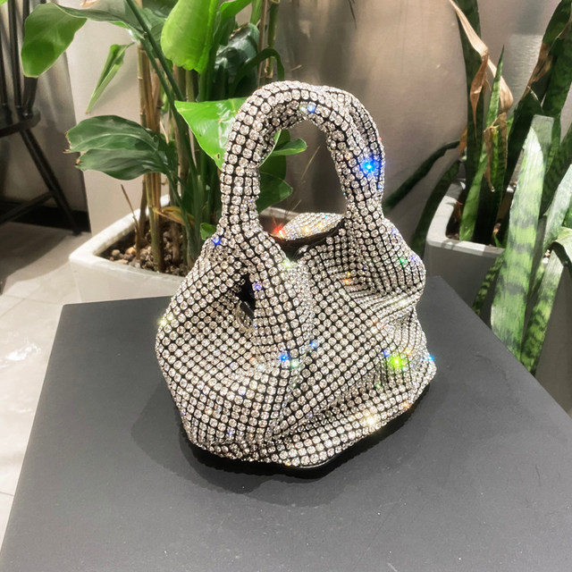 Sac à main d'embrayage en cristal brillant seau sac à bandoulière strass sacs à main et sacs à main de luxe Designer pochette de soirée sac à main_voghion.com