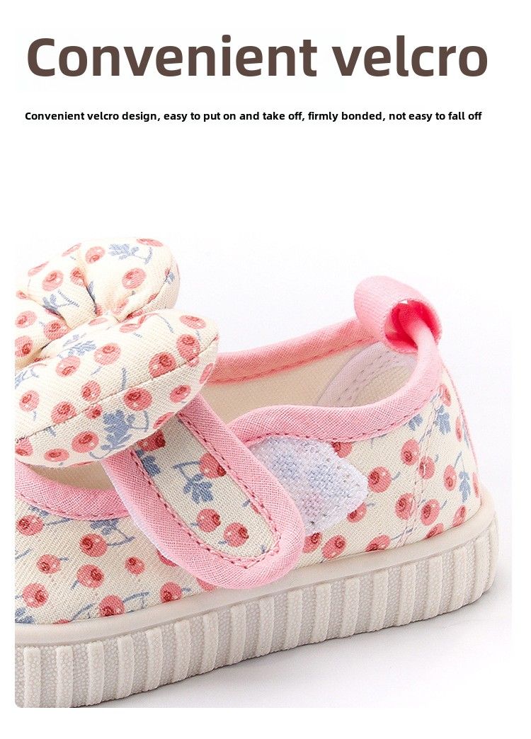 Mädchen bogen leinwand schuhe non-slip weiche sohle neue atmungsaktive casual schuhe vielseitig kinder schuhe_voghion.com