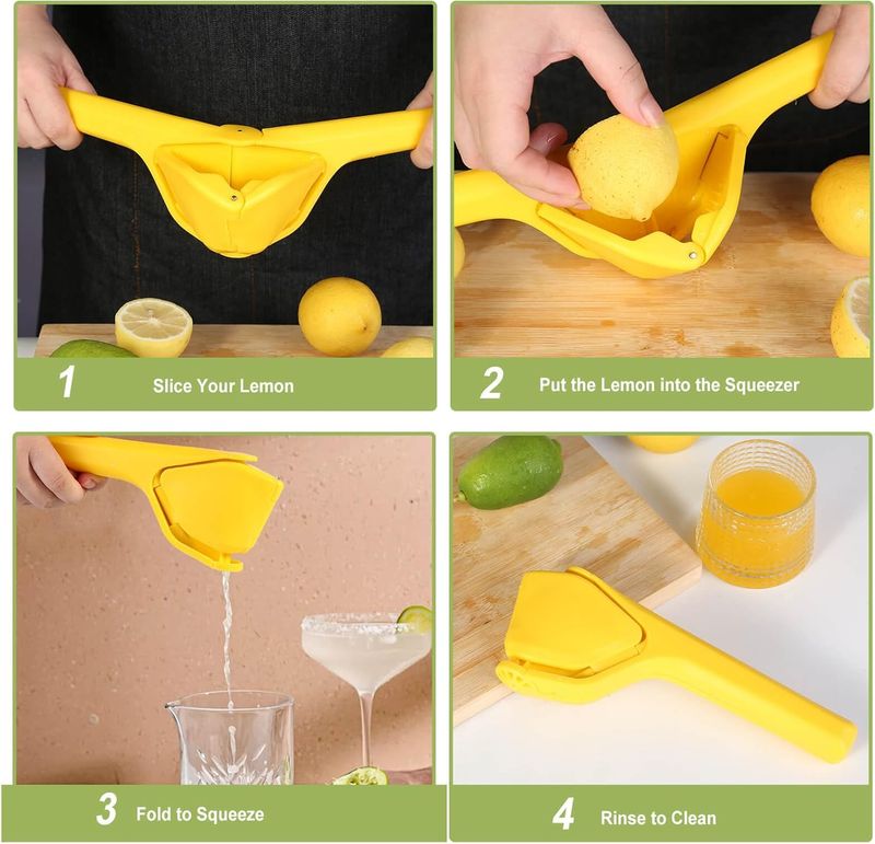 【Space-Saving】Foldable Lemon Press | BPA-Free Food-Grade ABS | Lever-Action Design | Dishwasher Safe | For Lemons/Limes/Small Citrus_voghion.com