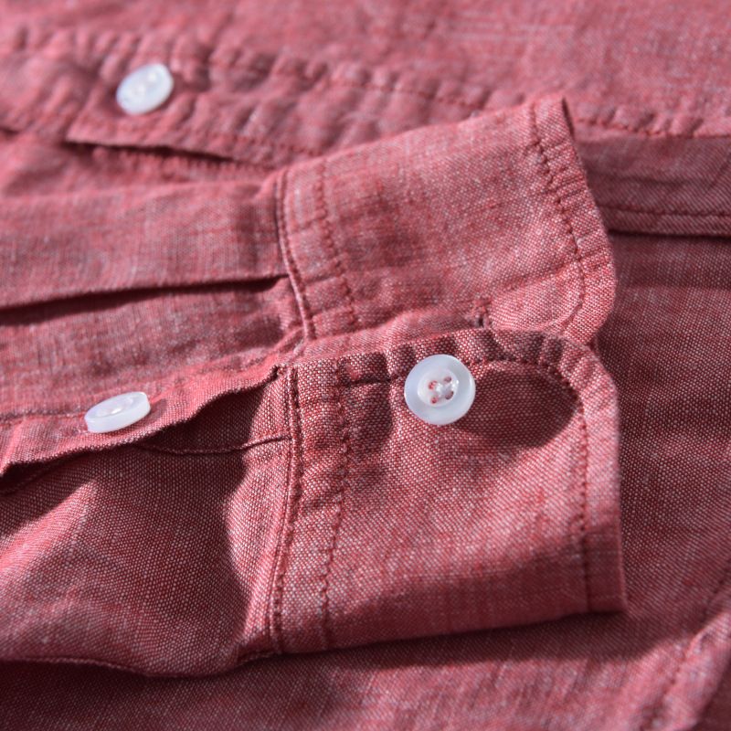 Camicia estiva in lino sottile da uomo, casual da lavoro, ampia, tinta unita, in cotone e lino, a maniche lunghe, bianca_voghion.com