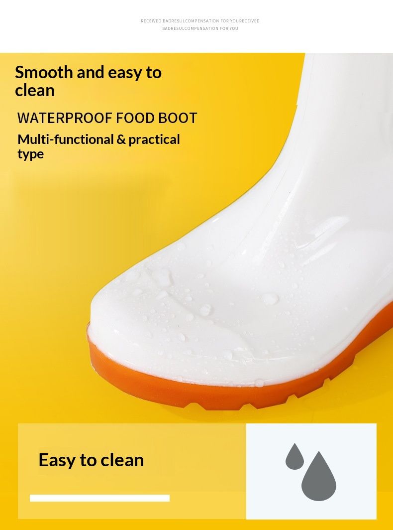 WalkPrime Scarpe da acqua impermeabili antiscivolo con suola in pelle bovina bianche igieniche per fabbrica alimentare da uomo Stivali da pioggia_voghion.com