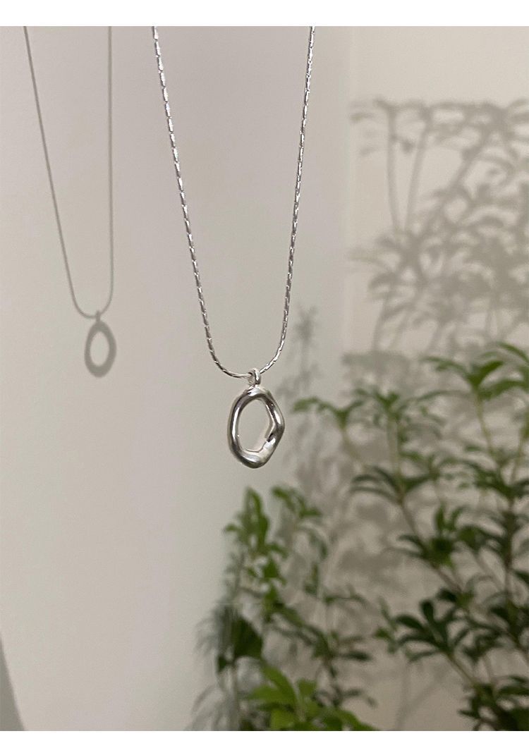 Light luxury niche irregular ins water droplet pure silver necklace 2024 new minimalist high-end collarbone chain best_voghion.com