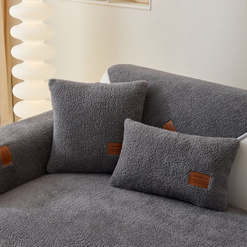 Unisex new winter lambskin sofa cushion non slip plush cushion simple modern sofa cover cloth towel_voghion.com