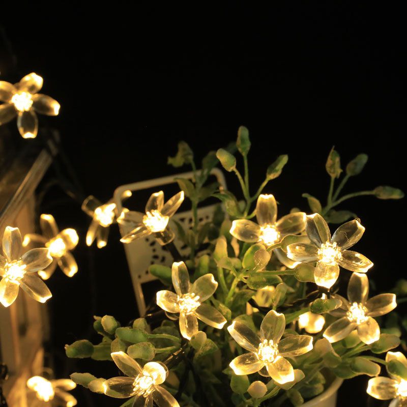 Decorazione natalizia per esterni con luci a LED impermeabili a forma di fiore di pesco, per matrimoni solari transfrontalieri in ciliegio_voghion.com