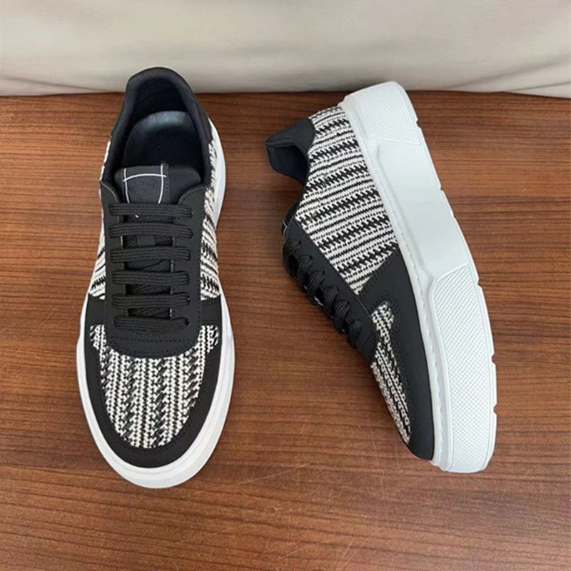 New Genuine Dexun Leather Matching Luxury Thick Sole High-end Trendy Brand Breathable Hem Rope Men's Shoes_voghion.com