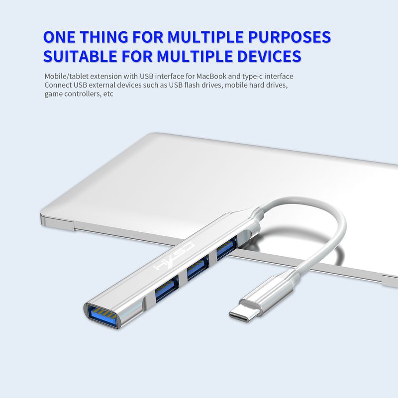 Vezetékes HUB fém multifunkcionális hub USB 3.0 dokkoló Type-C notebook PC-khez_voghion.com