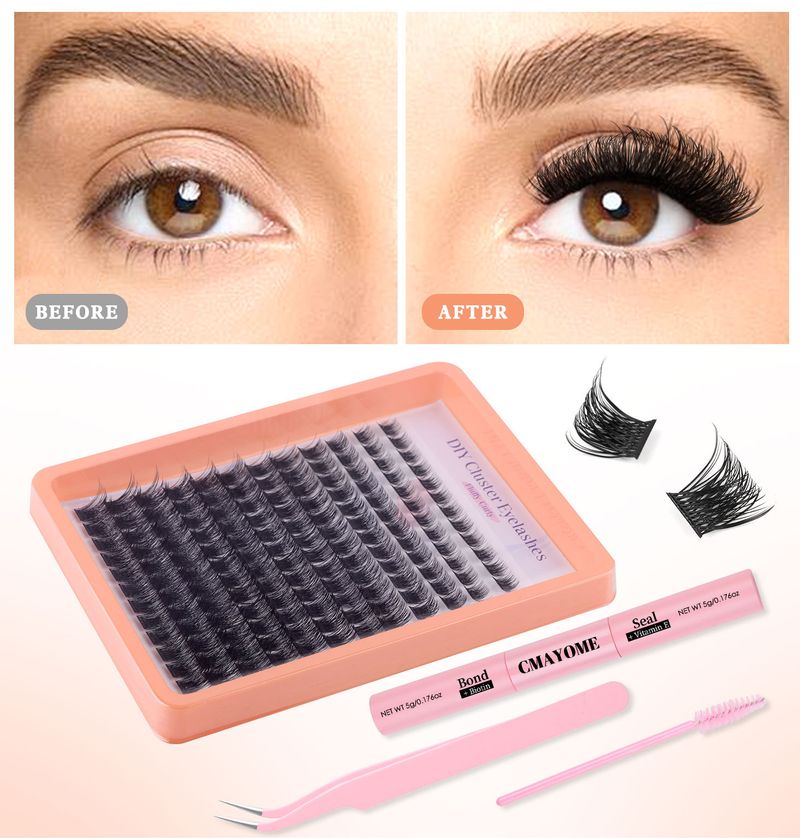 Makeup Diy Single Cluster Of False Eyelashes Natural Thick Mixed Segmented 8 16mm Eyelashes_voghion.com