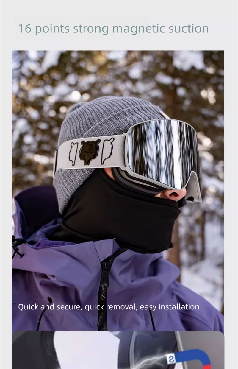 TERROR Spectrum Magnetic Ski Men Professional Lenticular Goggles For Women Anti-Fog Snowboard And Skiing Prescription_voghion.com