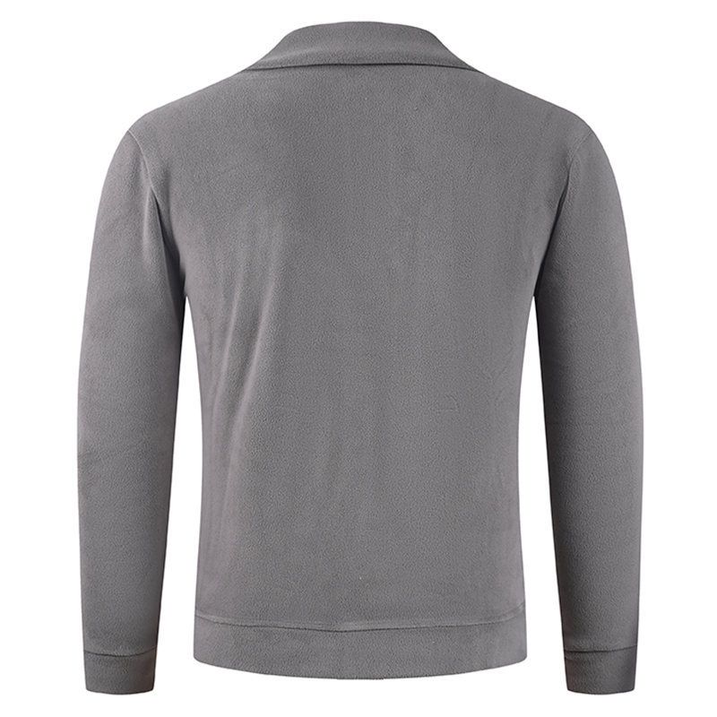Herren-Sweatshirt aus doppelseitigem Sherpa-Fleece mit halbem Reißverschluss, 400 g/m² – Thermo-Pullover mit Stehkragen für den Winter – Schwere, lässige Streetwear (M bis 4XL)_voghion.com