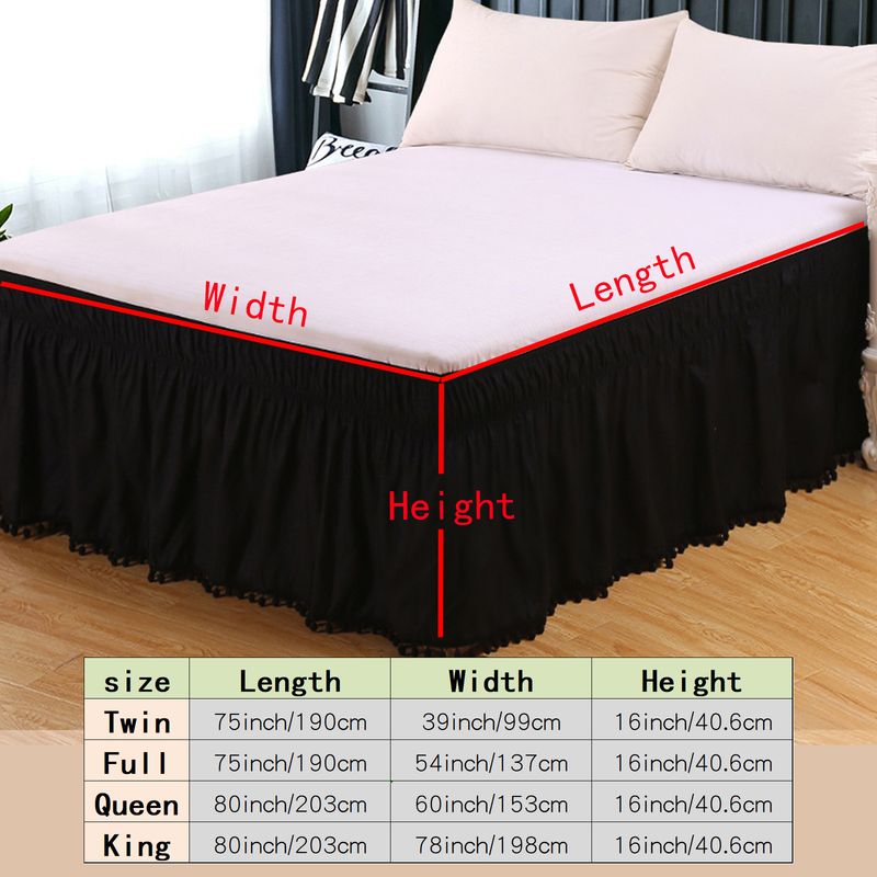 Gonna elastica per letto - Tinta unita con design antiscivolo (facile da installare, adatta a materassi da 20 a 40 cm, antipiega, Queen/King size)_voghion.com