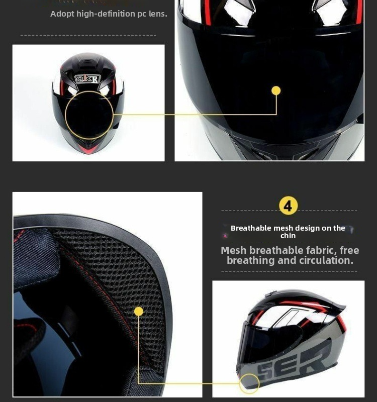 New Motorcycle For Men Women, 3C Full Face Helmet, Stylish And Safe Winter Windproof Helmet_voghion.com