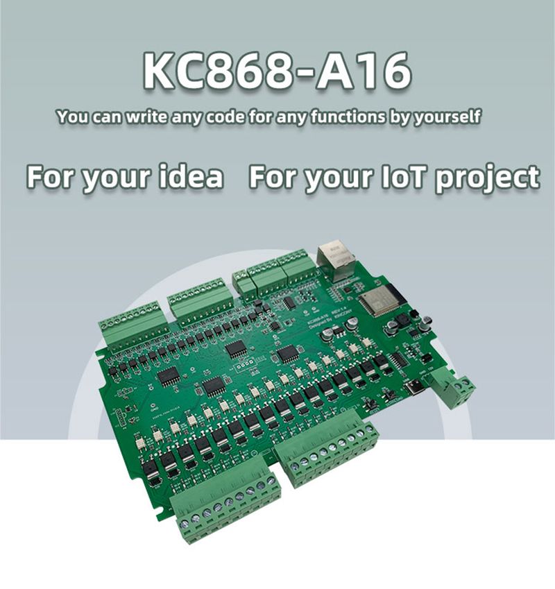 Kincony A16 Tasmota ESPhome Home Assistant Arduino IDE ESP32 Entwicklungsboard MQTT TCP Web HTTP Smart Switch Controller_voghion.com