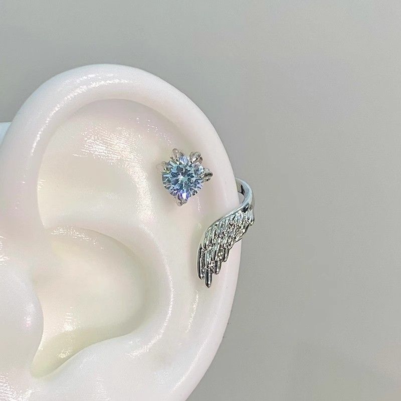 Boucles d'oreilles à tige en forme d'ailes de dragon, micro-incrustées de zircons, style unique, en trois dimensions, pour femmes_voghion.com