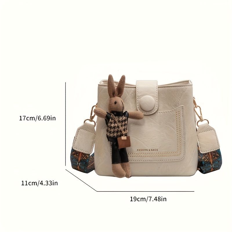 Vintage Minimalist Bucket Solid Color Shoulder Bag, Women's Mini Crossbody Bag & Purse_voghion.com
