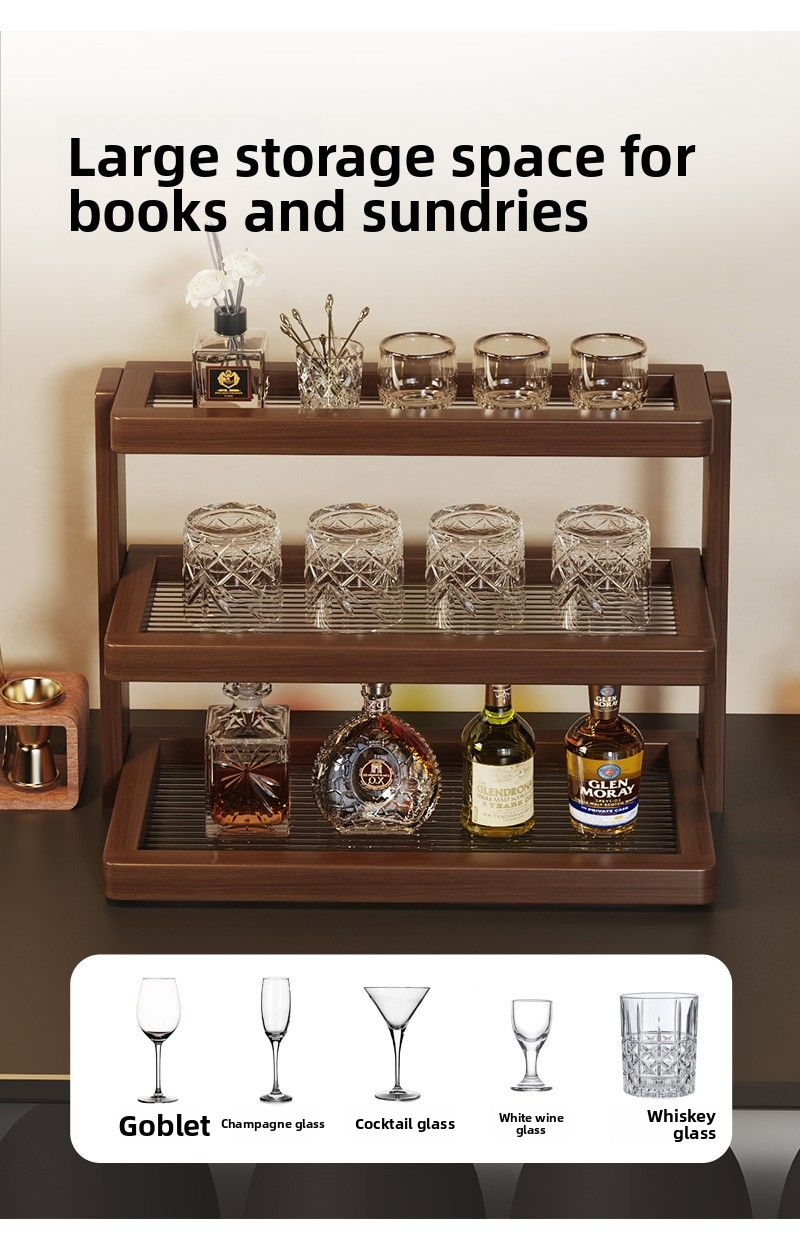 Home Multi-layer Desktop Simple Wine Glass Coffee Cup Table Tea Set Organizer Storage Rack_voghion.com