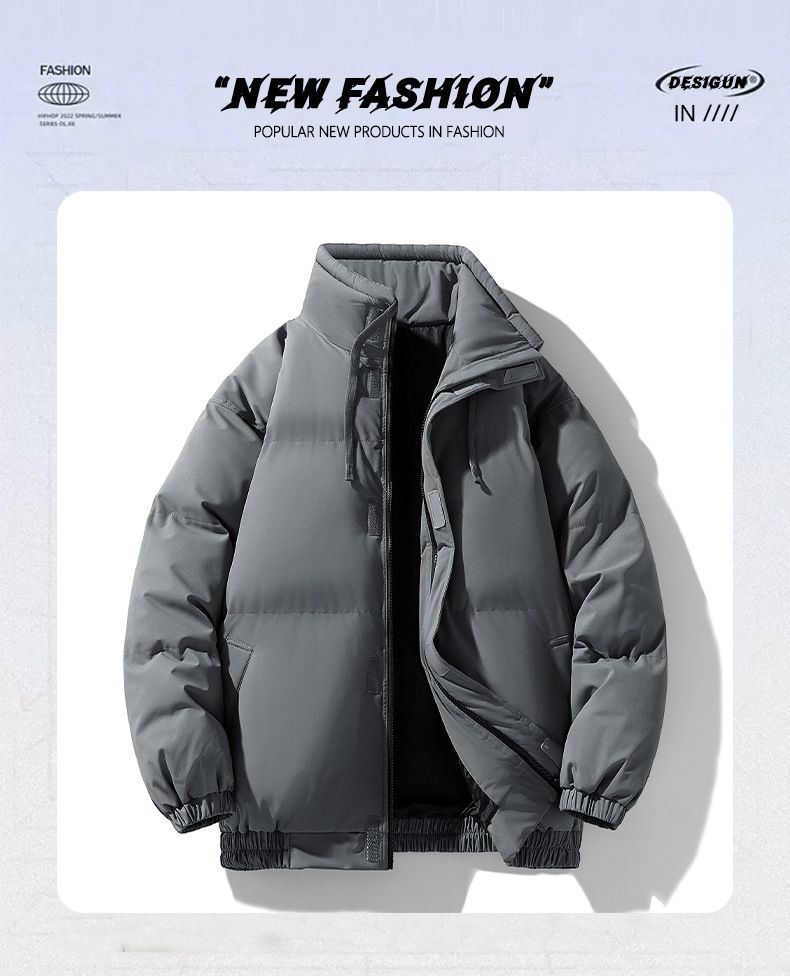 Men's Puffer Jacket With Stand Collar – Oversized Quilted Coat For Winter & Autumn (M-8XL, Streetwear Essential In 5 Colors)_voghion.com