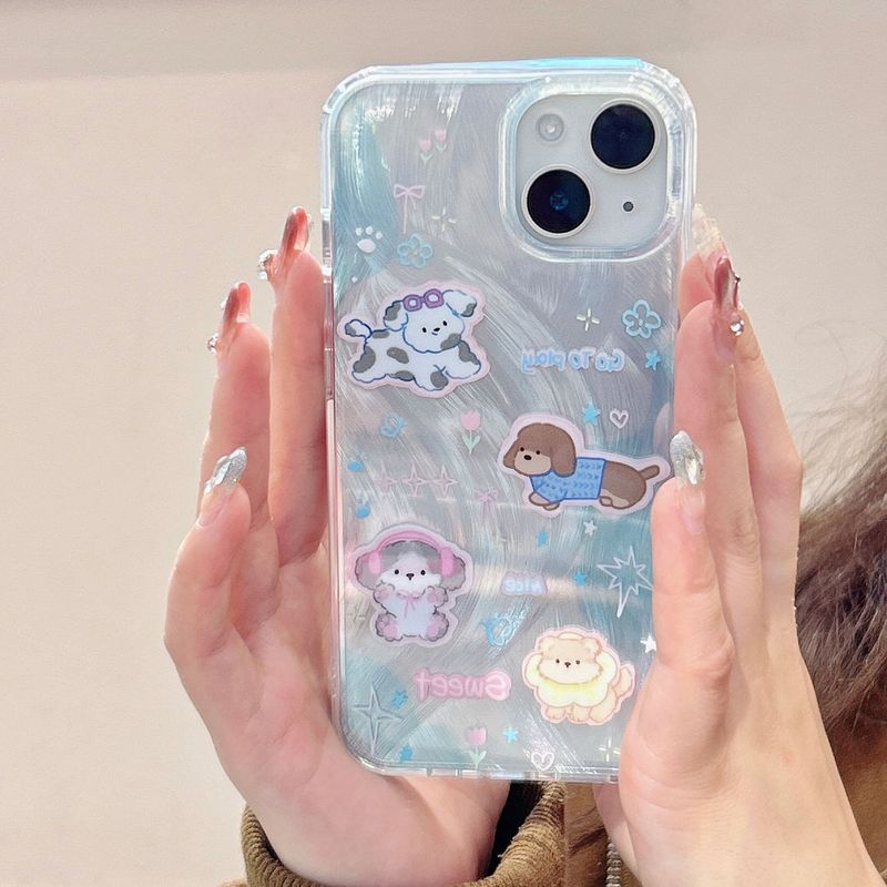 Feather yarn niche cartoon for iPhone15Pro Japan and South Korea 13promax 12Pro phone case 14pro_voghion.com