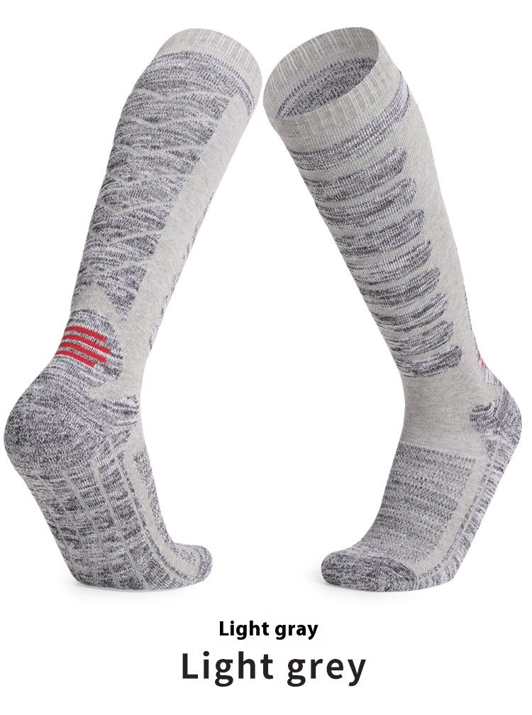 Calzino da sci lungo per sport all'aria aperta, calzino da alpinismo spesso, fondo in asciugamano per assorbimento del sudore, calore e_voghion.com