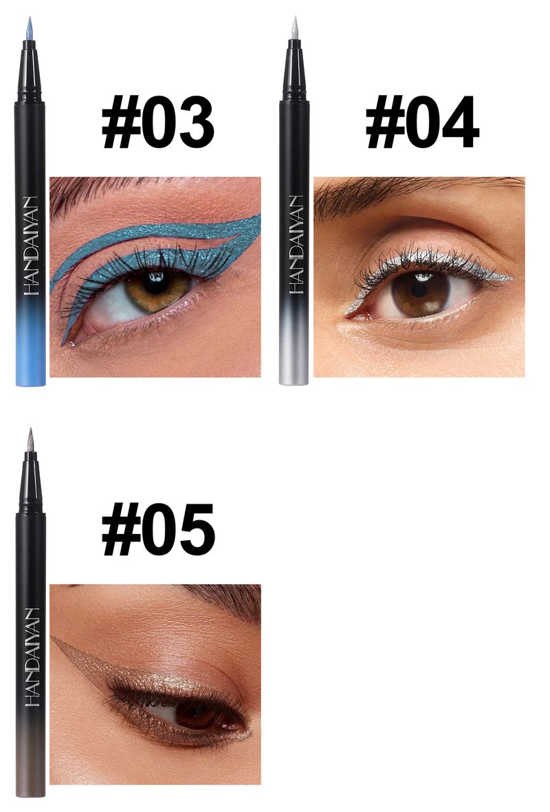 HANDAIYAN Metallic Liquid Eyeliner Set - 6 Colors, Waterproof & Smudge - Proof, Colorful Eye Makeup For Vivid Look_voghion.com