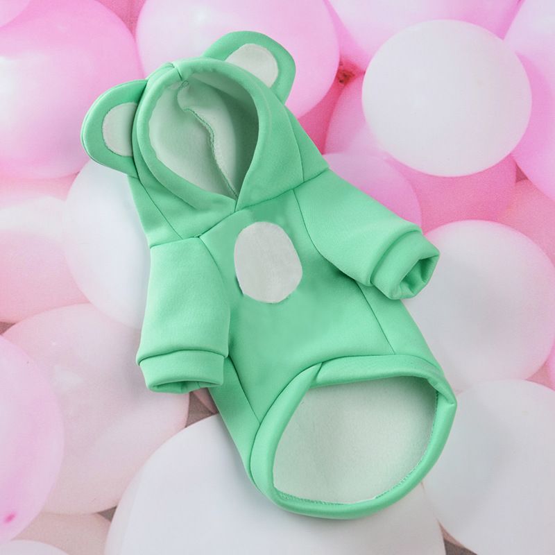 2021 autumn and winter new pet cute transformation clothes small dog Bear ears dog clothes fleece-lined warm teddy bear_voghion.com