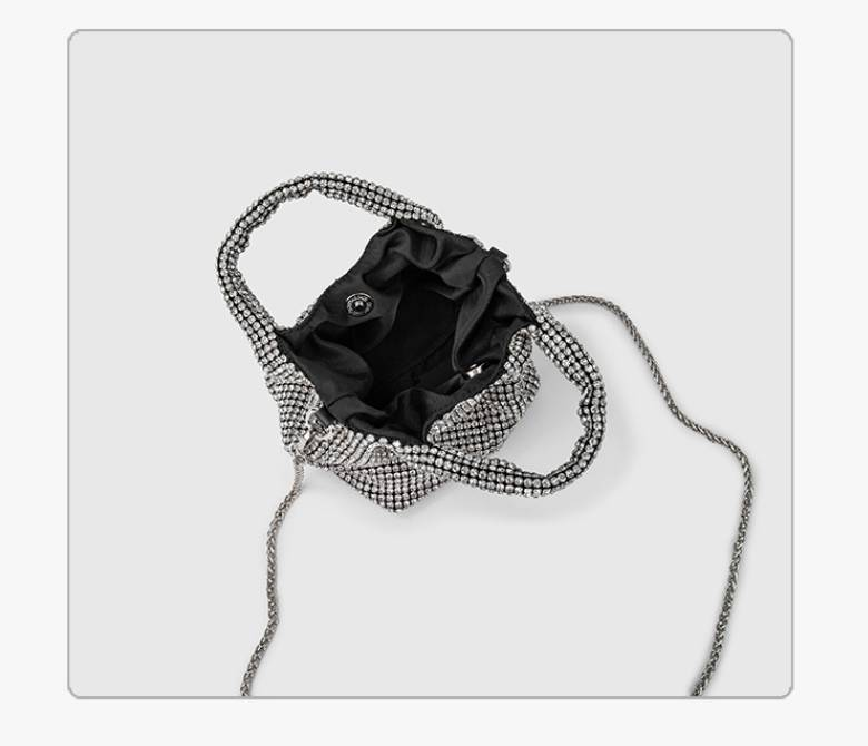 Bolsa clássica de strass para festa noturna feminina, bolsa com borla colorida de alta qualidade, bolsa com textura de diamante completo, bolsa de mão com cesta de vegetais_voghion.com