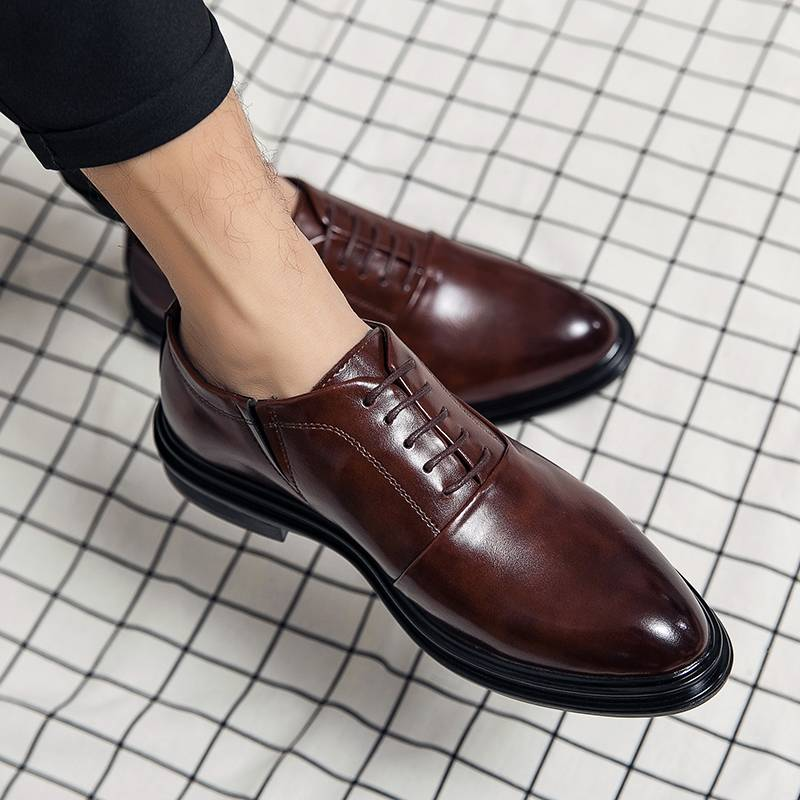 Men's Shoes Brown Leather Formal Shoes for Men Oxfords Male Wedding Party Office Business Shoe Man zapatos de hombre Plus Size_voghion.com