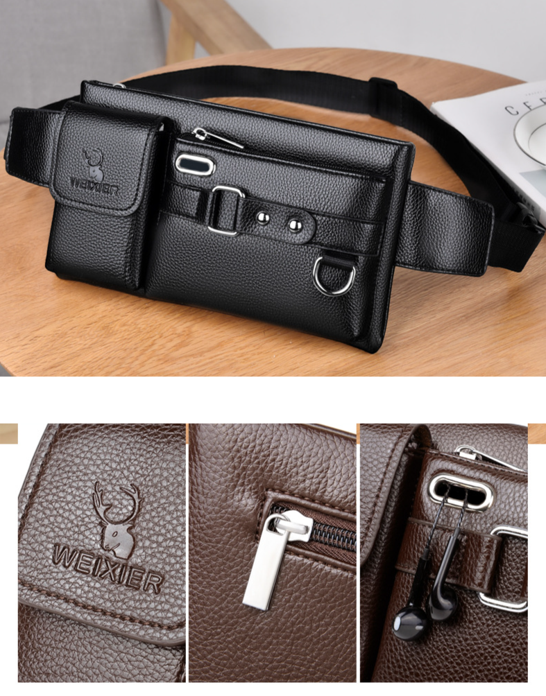 Borsa a tracolla Marsupio sportivo Marsupio multifunzionale per esterni Borsa per cellulare Borsa a tracolla in PU Marsupio da equitazione Uomo_voghion.com