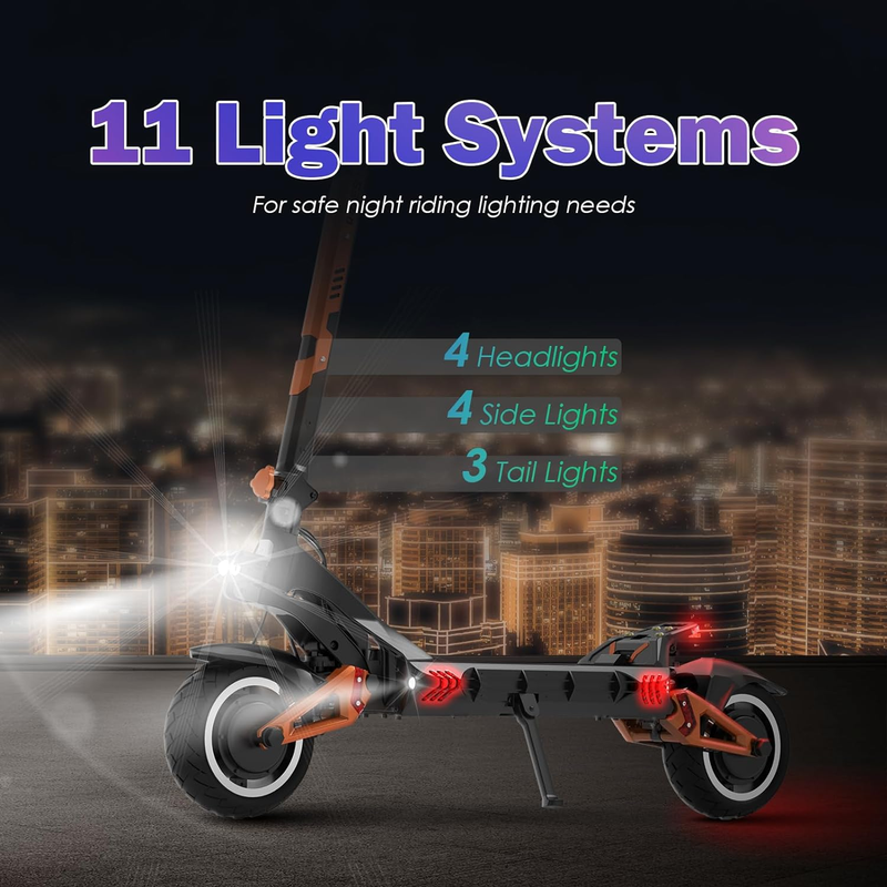 KuKirin G3 Pro 1200W*2 motorer terrängskoter 10 tums däck, 52V 23,4Ah avtagbart batteri_voghion.com