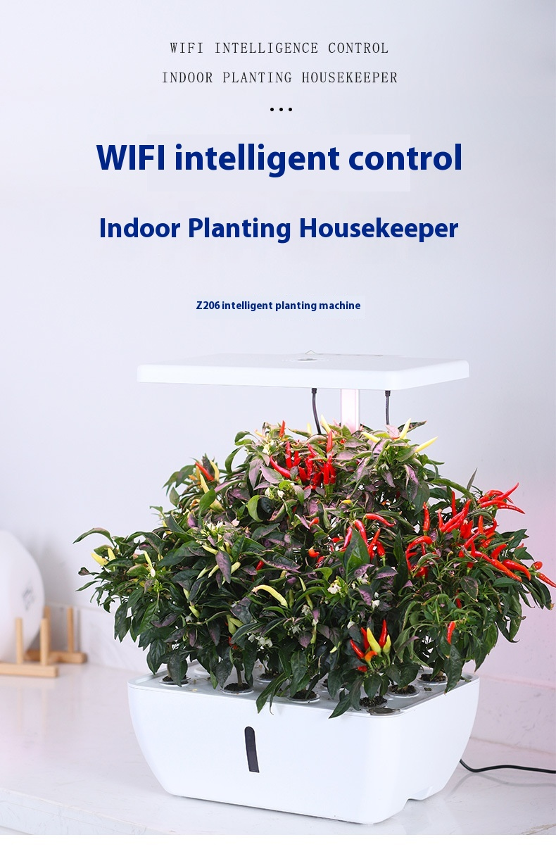 Máquina de plantio hidropônico inteligente com WIFI Equipamento hidropônico de vegetais domésticos Máquina de cultivo sem solo com luz de preenchimento doméstico_voghion.com