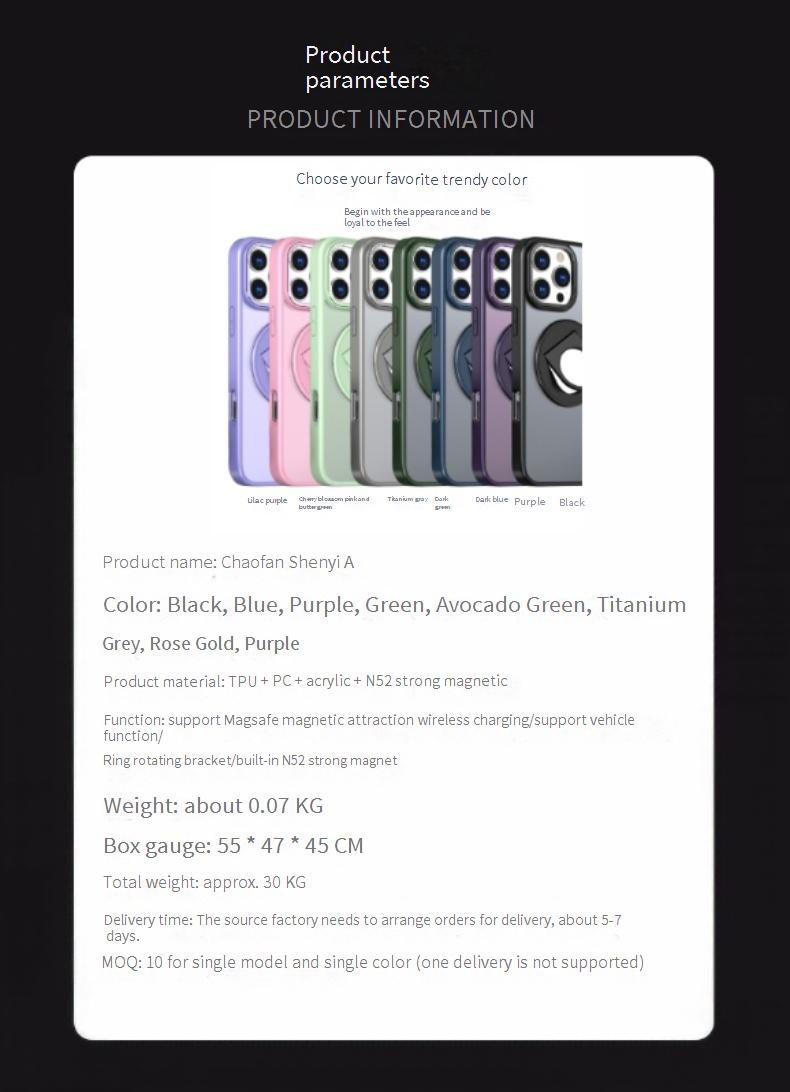 Custodia e cover per telefono Super Wing A, compatibile con iPhone 16 PRO MAX, con ventosa magnetica per auto, anti-caduta, supporto girevole per cellulare_voghion.com