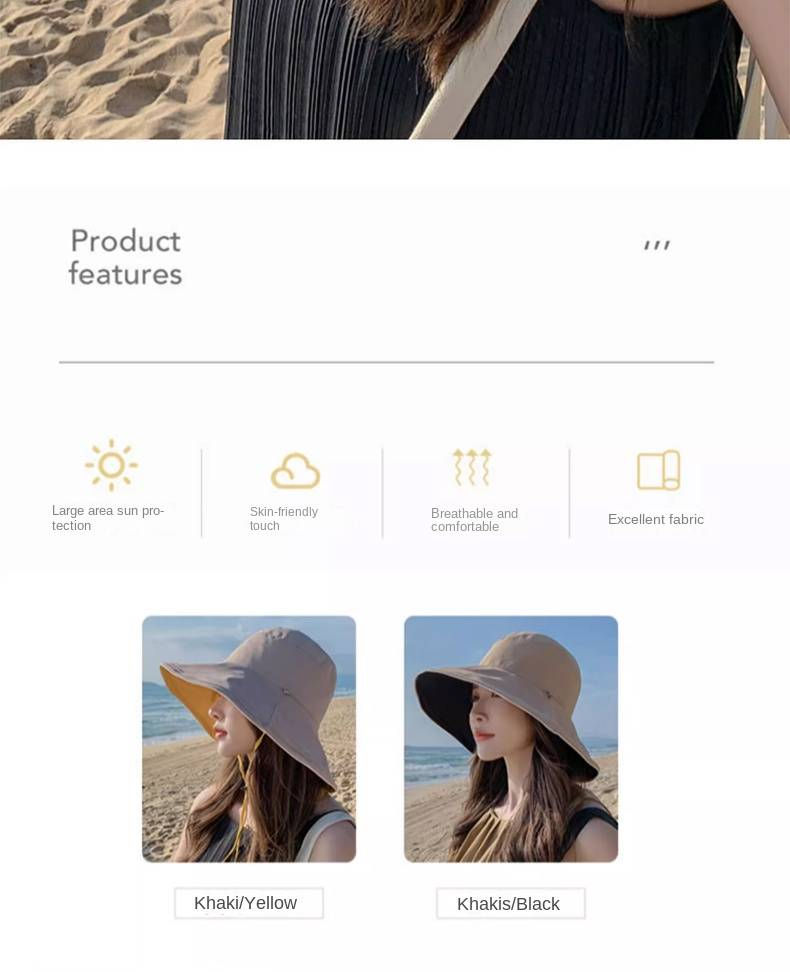 Fisherman's Hat, Sun Protection Hat, Children's New Summer Sun Hat, Large Brim, UV Resistant Sun Protection Hat_voghion.com