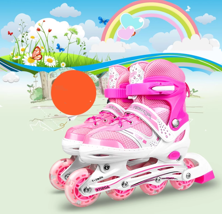 One Piece Of Skates For Children Full Set Of Roller Skates For Beginners 6 8 12 Years Old Boys And Girls_voghion.com