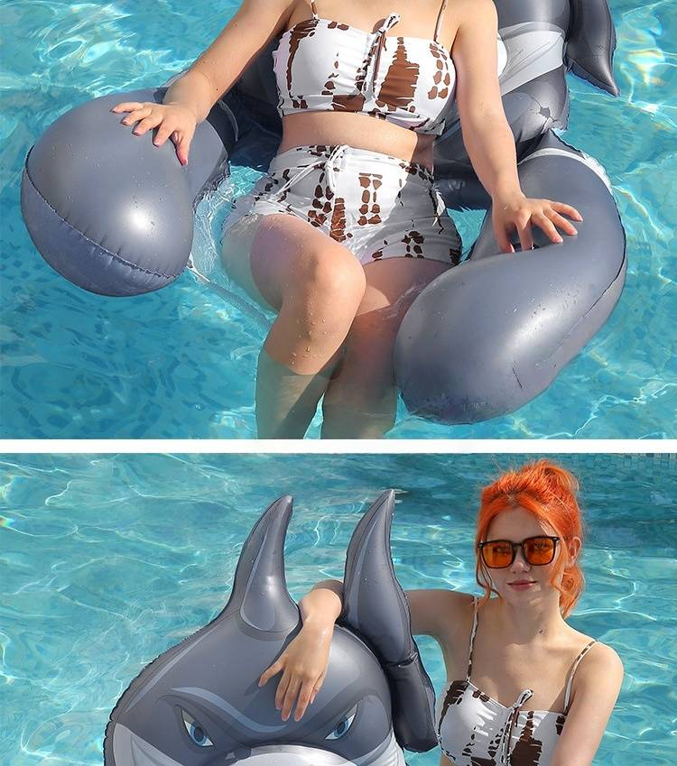 Hamac gonflable en forme d'animal avec porte-gobelet et siège en filet - Chaise flottante pour la détente à la piscine, au lac et à la plage_voghion.com
