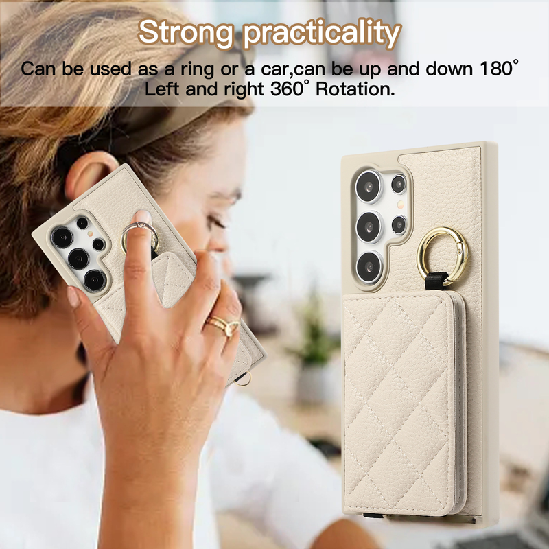 Suitable For Samsung S25 Ultra Crossbody Mobile Phone Case Card Insertion S24 S25 Edge Small Card Holder Protective Cover_voghion.com