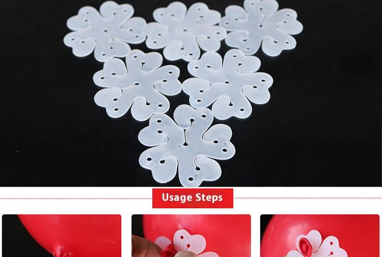 5-in-1 Wedding Balloon Clips Set, Double Layer Plum Blossom Balloon Holder For Party Decorations, Plastic Balloon Clamps For Birthday_voghion.com