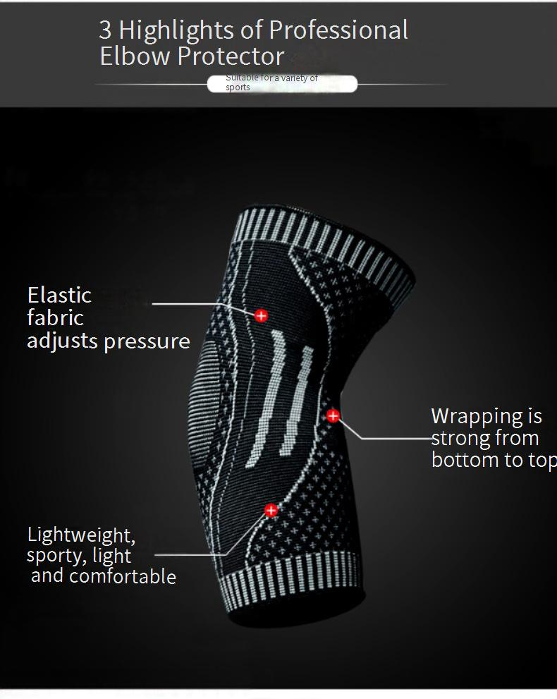 Kompressions-Ellenbogenbandage für Männer und Frauen – Starke Unterstützung für Gewichtheben, Basketball und Liegestütze. Atmungsaktiver Armschutz aus Nylon._voghion.com