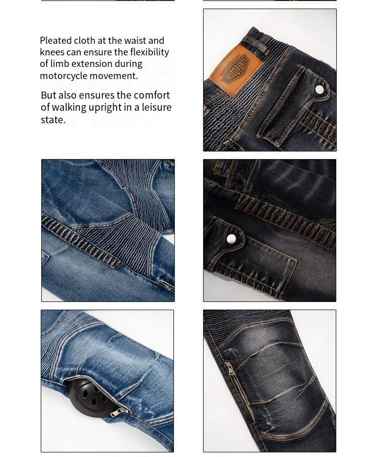 Motorcycle Kevlar Riding Pants With Side Zipper - Stretch Denim Jeans For Men & Women, All-Season Slim Fit With Upgraded Hidden Armor Protection_voghion.com