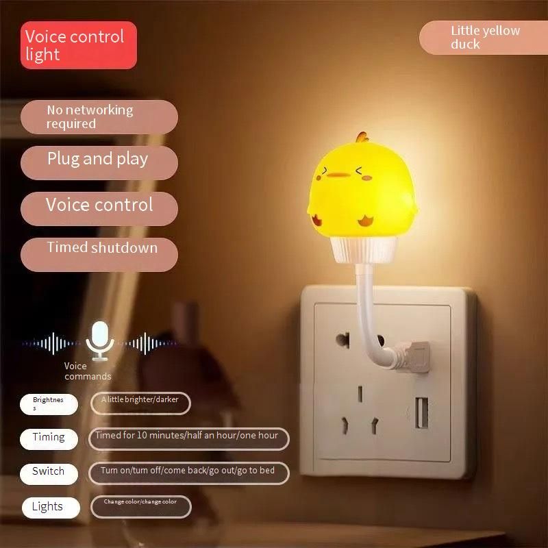 Veilleuse Panda à commande vocale – Lampe de chevet LED intelligente avec motifs d'animaux adorables, commande tactile et luminosité réglable_voghion.com