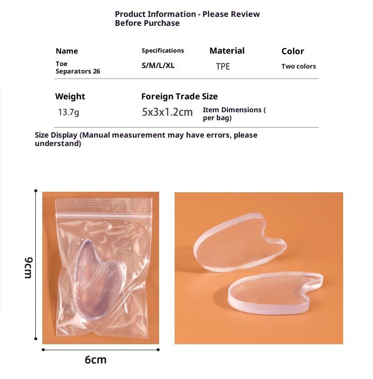 Breathable Toe Separator For Bunions Overlapping Toes Soft TPE Material, Comfortable Fit For All-Day Wear, Relieves Foot Pain & Corrects Toe Alignment_voghion.com