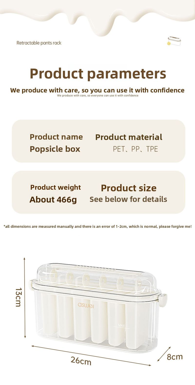 Ice Cream Mold Ice Cream Popsicle Popsicle Ice Cream Abrasive Food Grade Household Silicone Easy Demoulding Homemade Popsicle Box_voghion.com