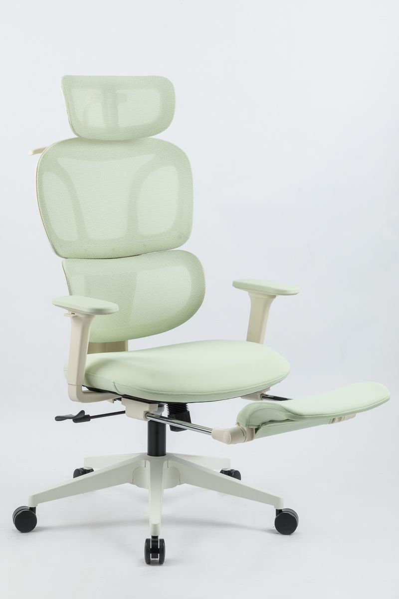 Ergonomic Office Chair With Footrest, High Back Computer Office Chair With Dynamic Lumbar Support, 2D Headrest, 2D Armrest, Sponge Seat, Mesh Home Office Desk Chair For Adults, GREEN_voghion.com