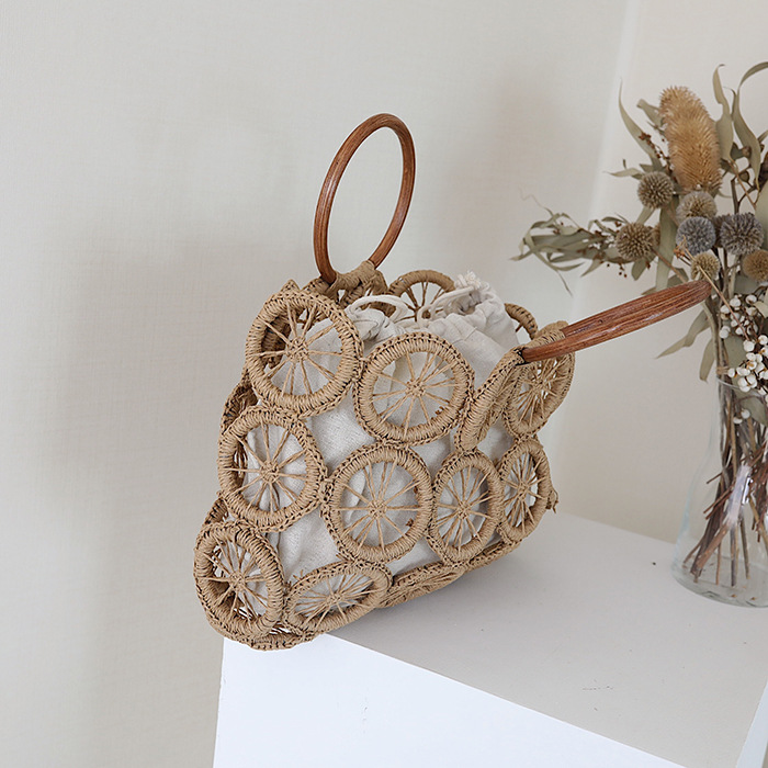 Französische Retro-Handtasche aus Webstoff – Stilvolle Boho-Strandtasche für Damen, handgefertigte geflochtene Handtasche für den Sommerurlaub, lässige Umhängetasche_voghion.com
