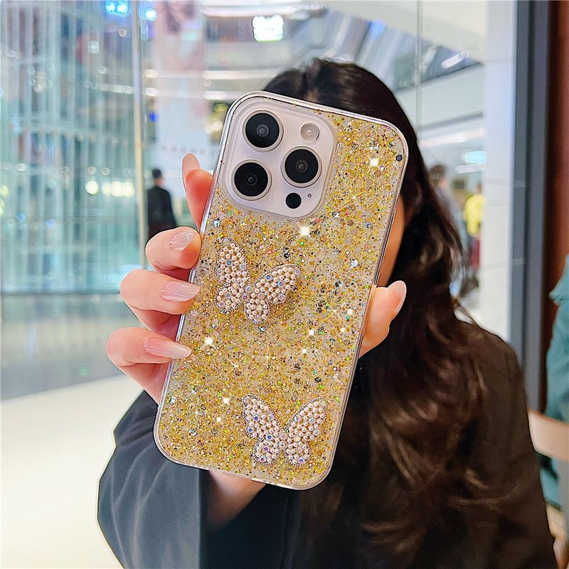 3D Butterfly Glitter Phone Case For Samsung Galaxy S25 S24 S23 S22 S21 Ultra Plus S20FE Note 20 Fashion Shockproof Silicon Cover_voghion.com