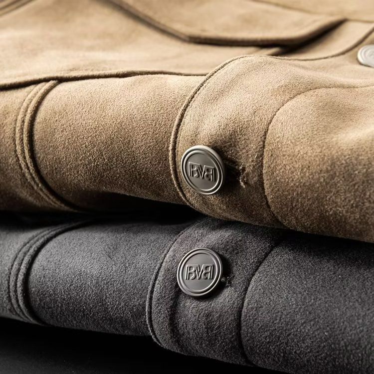 Men's Suede Jacket Trendy Slim Fit Waterproof Casual Coat With Hood For Spring Autumn (Brown/Black/Grey)_voghion.com