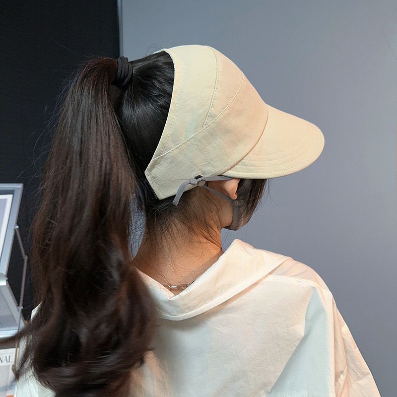 Schnelltrocknendes Sommervisier für Damen, Pferdeschwanz, Abnehmen, Sonnenschutz, Sonnenschirm, Reisemaske, Gesichtsbedeckung, Entenschnabel_voghion.com