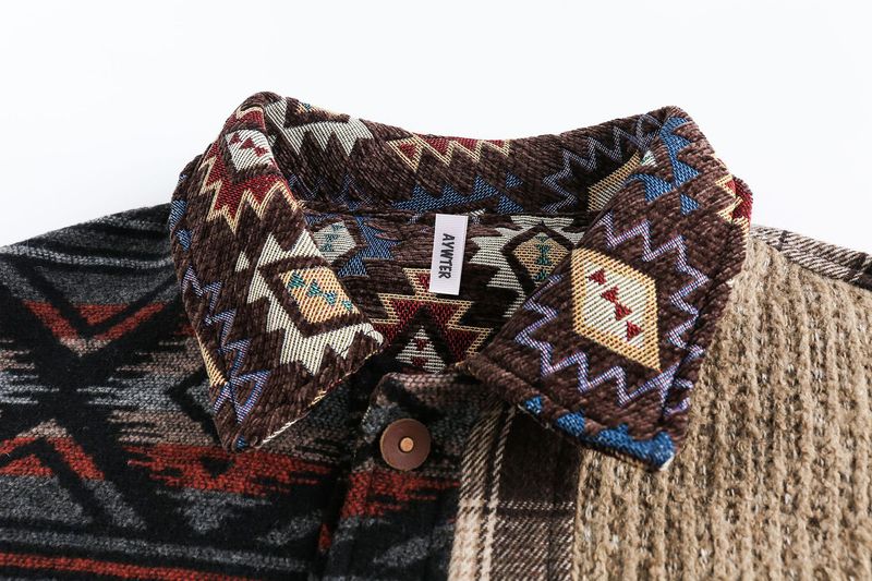 Eon Modish 25 Autumn New American Street Fashion Ethnic Style Patchwork Jacket Coat_voghion.com