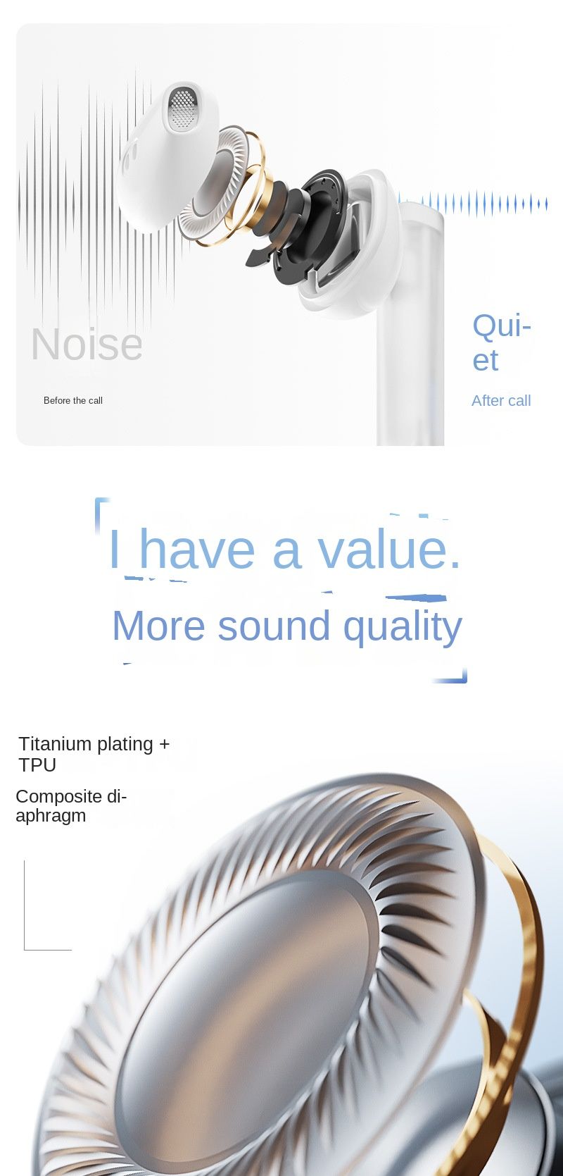 LIUP Pods - Night Glow Sand TWS Earbuds Bluetooth V5.4 13mm HIFI Drivers AI Active Noise Cancelling | 6+30h Playtime_voghion.com