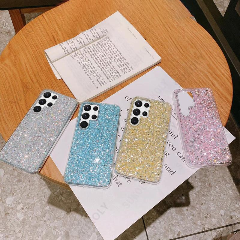 Glitzer Pailletten Soft Phone Case für Samsung Galaxy S22 Ultra S21 S20 FE A32 A52 A72 A12 A71 A51 A21S Luxus Silikon Pho_voghion.com